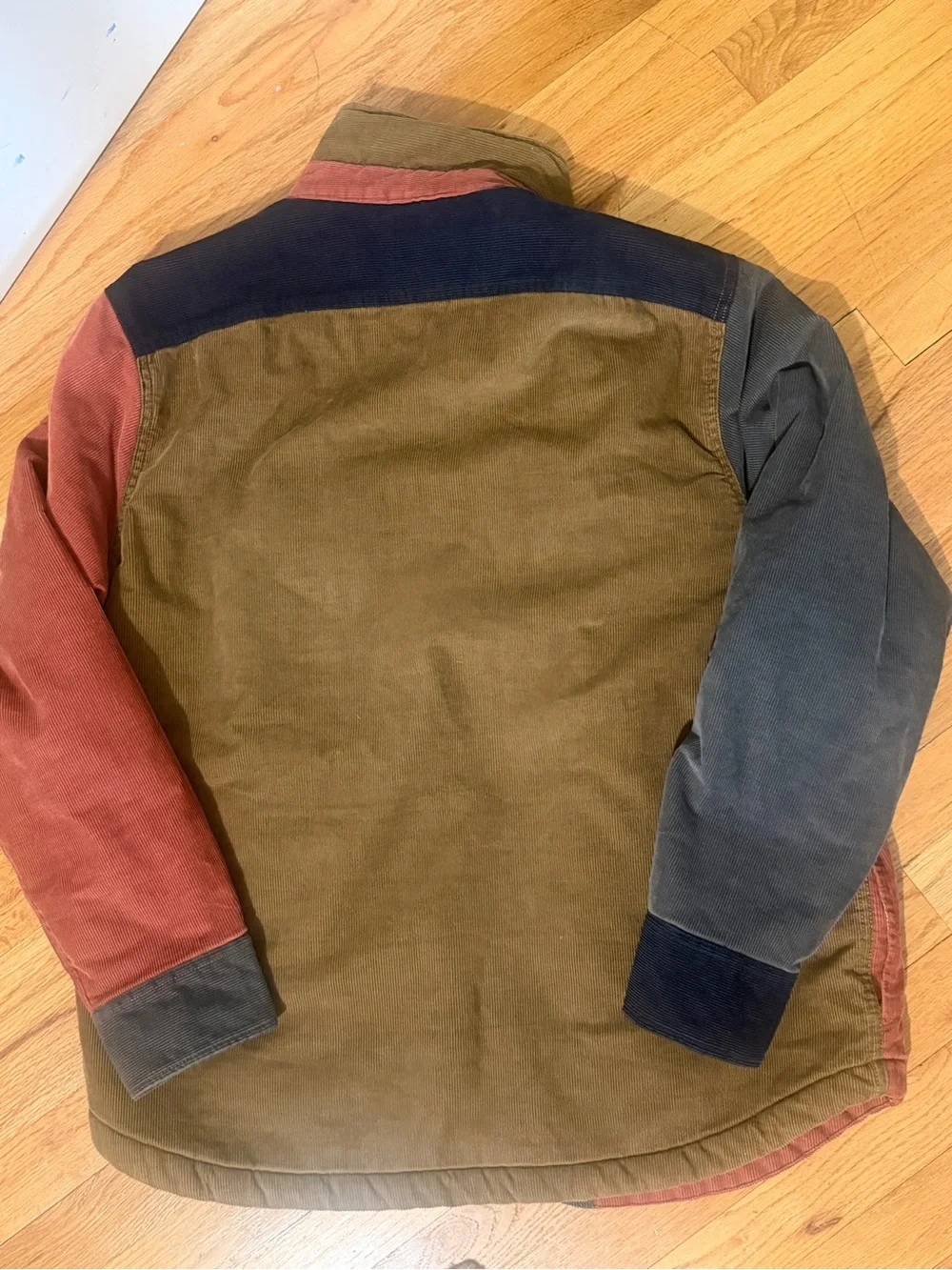 J Crew Sherpa Lined Corduroy Color Block Shirt Jacke size medium